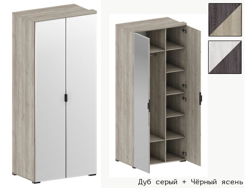 Шаде ШК-2909 Шкаф двухстворчатый комбинированный с зеркалами [Шаде]