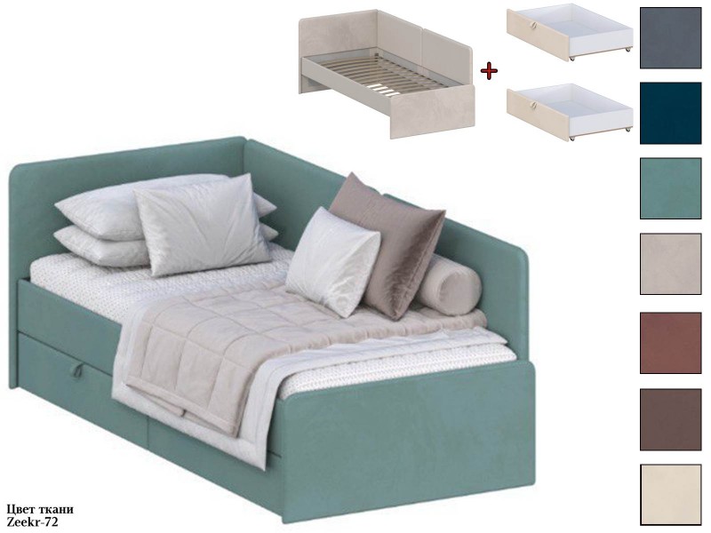 То-то КР-434-М Кровать с настилом из ламелей 90х200 с ящиками [Серия F]