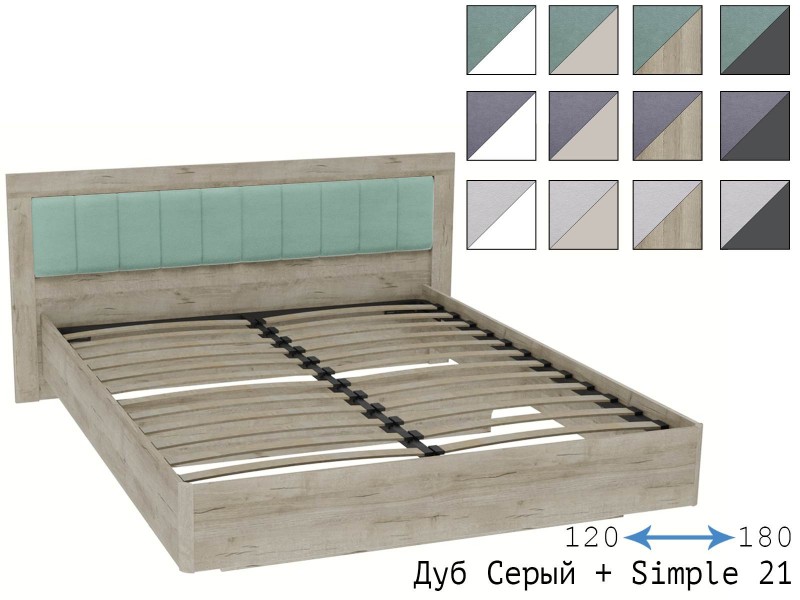 Юми КР-351-16-12/116/18 Кровать с ортопедическим основанием, Мягкое изголовье [Юми]