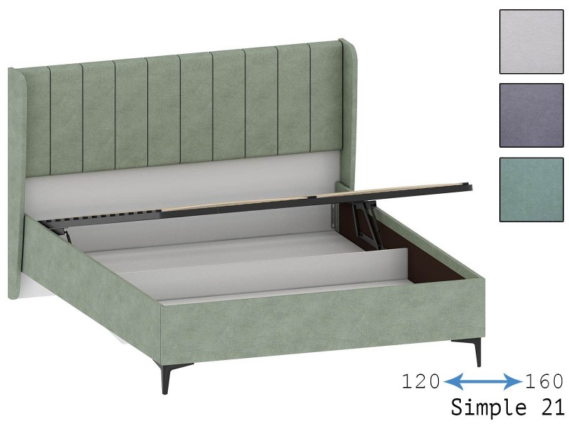 Юми КРП-350-М-12/14/16 Кровать с подъёмным механизмом, Мягкое изголовье, мягкий корпус [Юми]