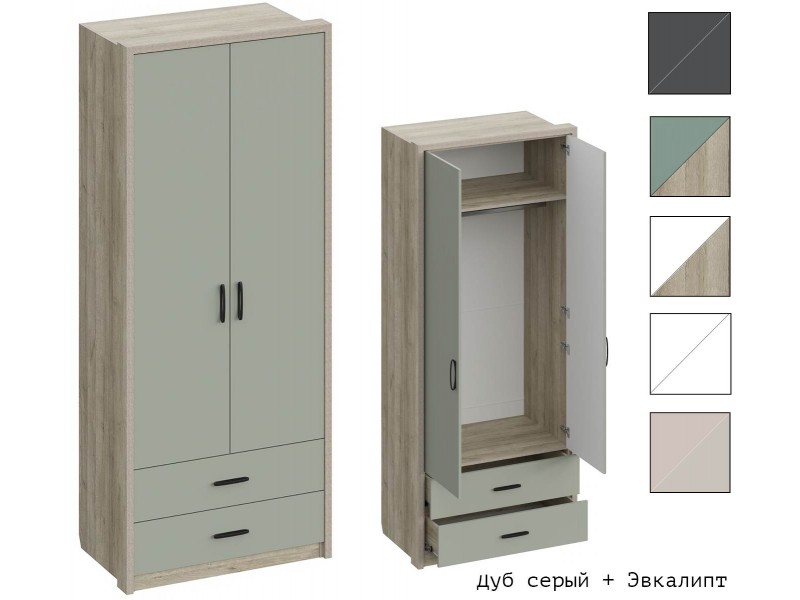 Юми ШК-3515 Шкаф двухстворчатый с ящиками [Юми]