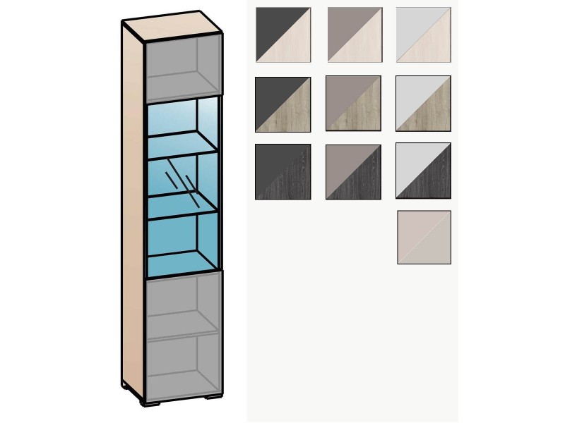 Уна Лофт ШК-2808Л Шкаф-витрина Левый [Уна Лофт]