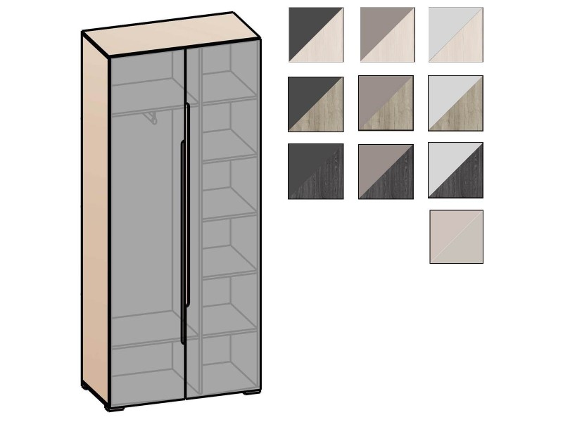 Уна Лофт ШК-2827 Шкаф двухстворчатый комбинированный [Уна Лофт]