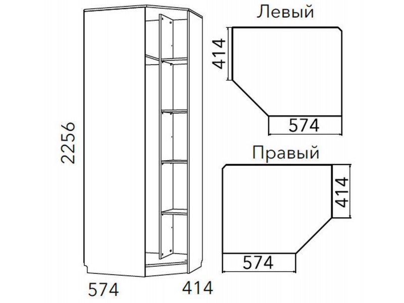 Фанк НМ 013.04-02 Шкаф Угловой правый/ левый [Фанк]