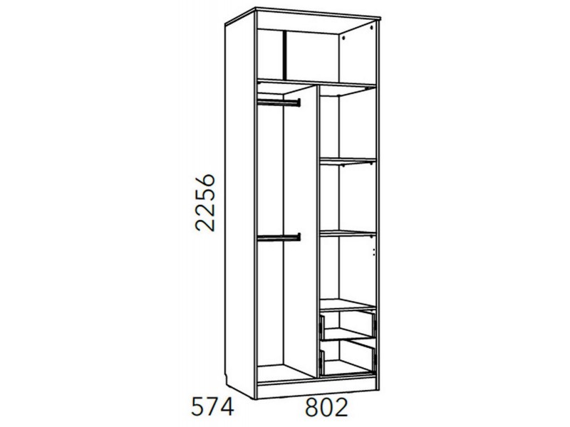 Фанк НМ 014.07 Шкаф для одежды С Ящиками [Фанк]