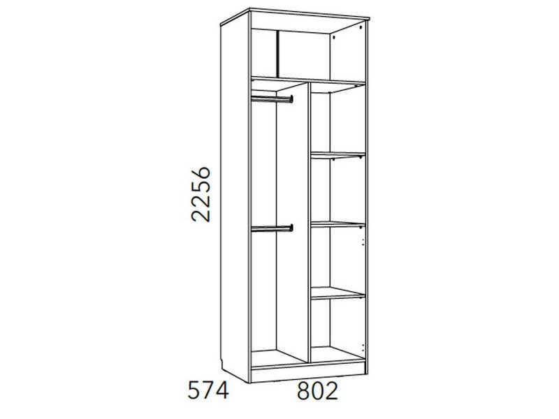 Фанк НМ 014.07 Шкаф для одежды двухстворчатый [Фанк]