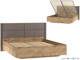 Livorno НМ 040.52 Кровать 160х200 с подъёмным механизмом, графит [Livorno Сильва]