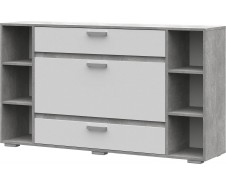 Денвер КМ-02 Комод 3 ящика и ниши, ателье светлое + белый [Денвер СМ]