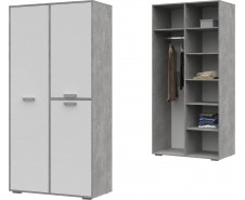 Денвер ШК-01 Шкаф, ателье светлое + белый [Денвер СМ]