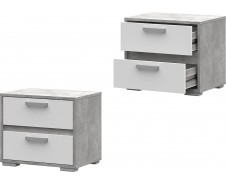 Денвер ТБ-01 Тумба Прикроватная, ателье светлое + белый [Денвер СМ]