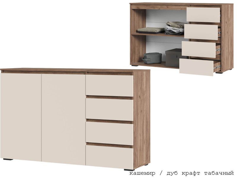 Хелен КМ 06 Комод 4 ящика и 2 двери [Хелен]