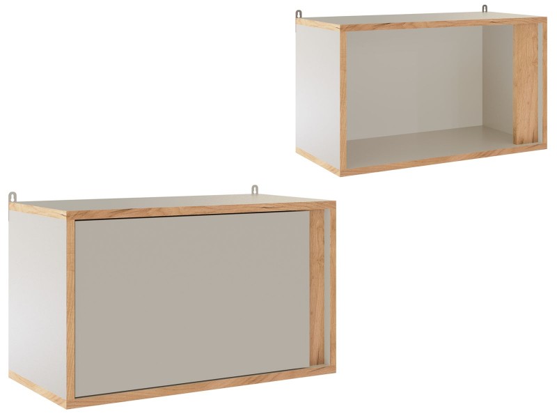 Асцелла Полка навесная закрытая, кашемир + дуб крафт золотой [Асцелла_Кашемир]