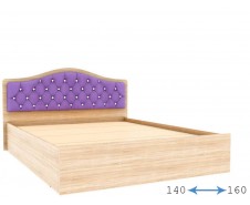 Дели Кровать с настилом ЛДСП, Спинка Сирень со стразами [Дели]